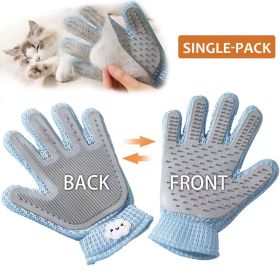 2-in-1 Pet Grooming Glove Double-Sided Deshedding & Massage Brush for Cats/Dogs, Removes Loose Hair from Fur & Furniture