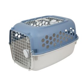 Multicolored 24 in Plastic Double Door Dog and Cat Kennel with Top Opening