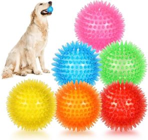 6 Pack 4.5inch Squeaky Dog Toy Balls Floating Spiky Pool Balls Interactive Fetch Toys for Large Dog