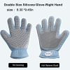 2-in-1 Pet Grooming Glove Double-Sided Deshedding & Massage Brush for Cats/Dogs, Removes Loose Hair from Fur & Furniture