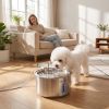372 oz/11L Cat Water Fountain with Stainless Steel, 4-Stage Filtration, Quiet Pump, Visual Level Window, Low Water Alert