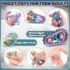 8Pcs Fidget Toys Adults Fidgets Spinner Autism Sensory Pack Spiky Sensory Rings for Anxiety Metal Bike Chain Roller Cool Gadgets for Teen Boys ADHD Si