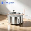 372 oz/11L Cat Water Fountain with Stainless Steel, 4-Stage Filtration, Quiet Pump, Visual Level Window, Low Water Alert