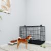 36 inches Black wire dog cage double lock mechanism two doors two handles Double bolt