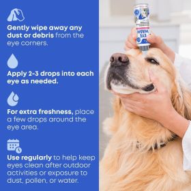 Cat Dog Eye Wash Drops Tear Stain Remover Cleaner Eye Infection Treatment Helps Prevent Pink Eye Relief Allergies Symptoms Runny Dry Eyes Safe for Sma