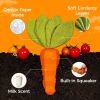 Dog Squeaky Chew Toys for Aggressive Chewers, Rubber Carrot Dog Toys for Training and Cleaning