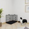 36 inches Black wire dog cage double lock mechanism two doors two handles Double bolt