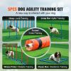 Dog Agility Training Equipment, 5 PCS Set Upgrade with Adjustable High Hurdles,6 Weave Poles,Extended Tunnel,Jump Ring,Pause Box,Whistle,Foldable Bowl