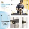 Adjustable Dog Grooming Table with 2 Safety Slings, Storage Basket, Black